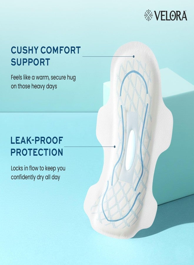 Velora Soft Feel & Rash Free XL 40 Pads | Wider Back for Extra Coverage |Quick Absorption| Medium Flow Straight Sanitary Pads for Women & Girl (40 Pads-280MM) - Image 3